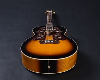 Customized 43 Inch jumbo size solid wood acoustic guitar flamed maple back side rosewood fingerboard supplier