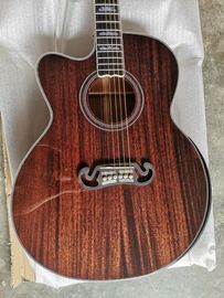 Solid mahogany wood left handed grand cutaway acoustic guitar jumbo size mahogany wood acoustic electric guitar supplier