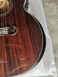 Solid mahogany wood left handed grand cutaway acoustic guitar jumbo size mahogany wood acoustic electric guitar supplier