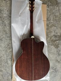 Solid mahogany wood left handed grand cutaway acoustic guitar jumbo size mahogany wood acoustic electric guitar supplier