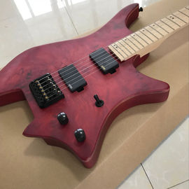 GRAND Red burst color Headless Electric Guitar 2019 New arrival solid wood guitar,Black hardware Free shipping supplier