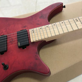 GRAND Red burst color Headless Electric Guitar 2019 New arrival solid wood guitar,Black hardware Free shipping supplier