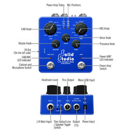 Solid Studio IR Power Amp Simulator Guitar Multi Effect Pedal Dual Footswitch Builtin 8 Cabinet 8 Microphone True Bypass supplier