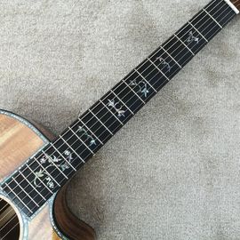 2019 Real Photos, acoustic guitar,Real Abalone Inlay,Solid Koa wood Cutaway electric guitar, Free shipping supplier