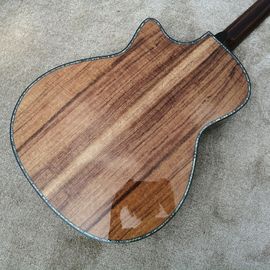 2019 Real Photos, acoustic guitar,Real Abalone Inlay,Solid Koa wood Cutaway electric guitar, Free shipping supplier