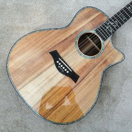 2019 Real Photos, acoustic guitar,Real Abalone Inlay,Solid Koa wood Cutaway electric guitar, Free shipping supplier