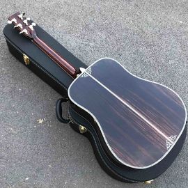 Deluxe Abalone inlays Ebony fingerboard D style acoustic Guitar,OEM Solid Spruce top 41 inch Acoustic electric Guitar supplier