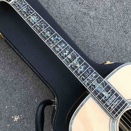 Deluxe Abalone inlays Ebony fingerboard D style acoustic Guitar,OEM Solid Spruce top 41 inch Acoustic electric Guitar supplier