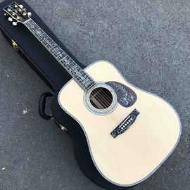 Deluxe Abalone inlays Ebony fingerboard D style acoustic Guitar,OEM Solid Spruce top 41 inch Acoustic electric Guitar supplier