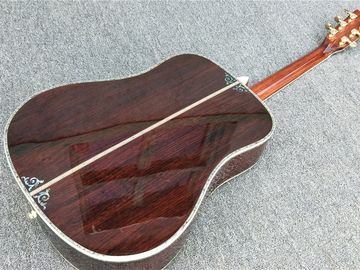 Deluxe Abalone inlays Ebony fingerboard D style acoustic Guitar,OEM Solid Spruce top 41 inch Acoustic electric Guitar supplier