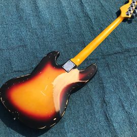 Heavy Relic Jazz Bass Electric Guitar Sunburst Color Alder Body 100% Handmade Nitrolacquer Finish Aged Hardware supplier