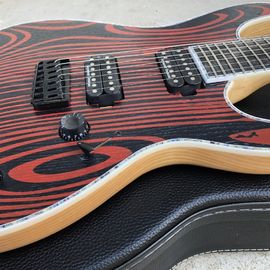 Flame Maple Top 7 Strings Electric Guitar,Abalone binding,Ebony fingerboard Neck through body Mayones Electric Guitar supplier