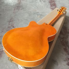 Tiger Flame jazz electric guitar.F hollow body jazz guitar. orange guitar.vibrato system.free shipping supplier