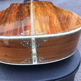 Factory Cutaway 41 Inch KOA Wood Acoustic Electric Guitar Ebony Fingerboard Abalone Inlays D Style KOA Guitar supplier