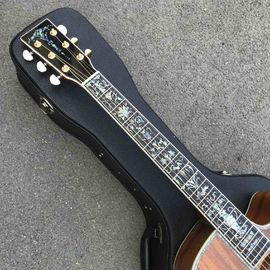 Factory Cutaway 41 Inch KOA Wood Acoustic Electric Guitar Ebony Fingerboard Abalone Inlays D Style KOA Guitar supplier