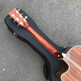 Factory Cutaway 41 Inch KOA Wood Acoustic Electric Guitar Ebony Fingerboard Abalone Inlays D Style KOA Guitar supplier