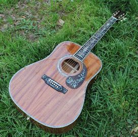 Factory 41 inch Koa wood acoustic guitar,Ebony fingerboard Abalone inlays D45k style koa guitar,Free shipping supplier