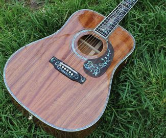 Factory 41 inch Koa wood acoustic guitar,Ebony fingerboard Abalone inlays D45k style koa guitar,Free shipping supplier