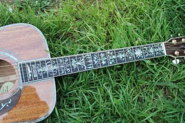 Factory 41 inch Koa wood acoustic guitar,Ebony fingerboard Abalone inlays D45k style koa guitar,Free shipping supplier