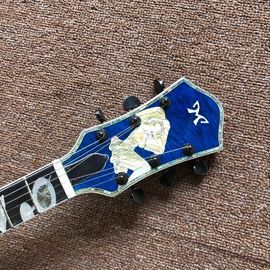 New handwork 6 Strings Rosewood fingerboard Electric Guitar with blue color flame top guitar and black hardware supplier