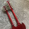 Custom high quality 12 string+6 string double head electric guitar in Wine red Red SG guitar Gold hardware supplier