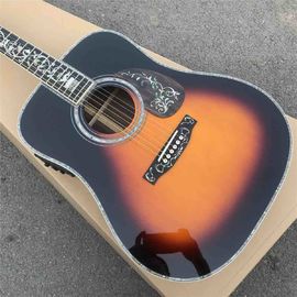 Custom Sunbrust Solid spruce top Tree Abalone inlays 41 inch 45D style acoustic guitar free shipping supplier