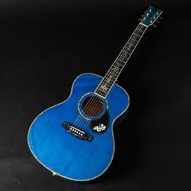 Abalone Blue Solid spruce top 40 inch OM style acoustic guitar Burst maple back supplier