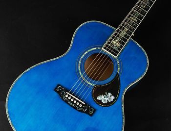 Abalone Blue Solid spruce top 40 inch OM style acoustic guitar Burst maple back supplier