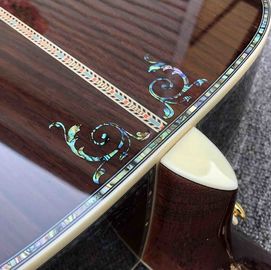 Real Abalone inlays Sunburst Solid spruce top 41 inch D style Acoustic Guitar with ebony fingerboard supplier