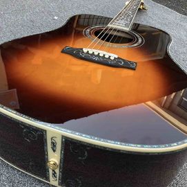 Real Abalone inlays Sunburst Solid spruce top 41 inch D style Acoustic Guitar with ebony fingerboard supplier