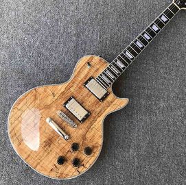 Top quality Grand Natural Maple top Electric Guitar, Solid Mahogany Body 6 strings Guitarra Gloss finish supplier