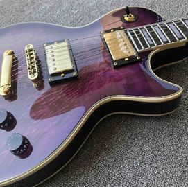 Grand Purple burl top Electric Guitar, Solid Mahogany Body 6 strings Guitarra Gloss finish supplier