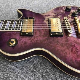 Grand Purple burl top Electric Guitar, Solid Mahogany Body 6 strings Guitarra Gloss finish supplier