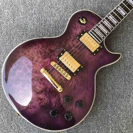 Grand Purple burl top Electric Guitar, Solid Mahogany Body 6 strings Guitarra Gloss finish supplier