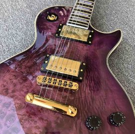 Grand Purple burl top Electric Guitar, Solid Mahogany Body 6 strings Guitarra Gloss finish supplier