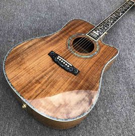 Aablone Tree life Cutaway Koa wood acoustic guitar 41 inch Ebony fingerboard Solid koa guitar supplier