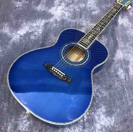 Abalone Blue Solid spruce top 40 inch OM style acoustic guitar Burst maple back supplier