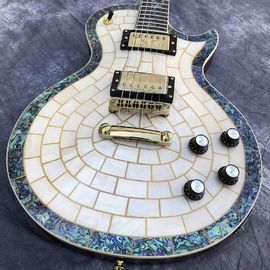 Custom Abalone Veneer top Electric Guitar Flower Inlays Gold Hardware supplier