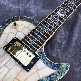 Custom Abalone Veneer top Electric Guitar Flower Inlays Gold Hardware supplier