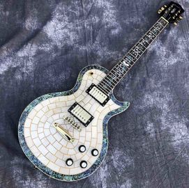 Custom Abalone Veneer top Electric Guitar Flower Inlays Gold Hardware supplier