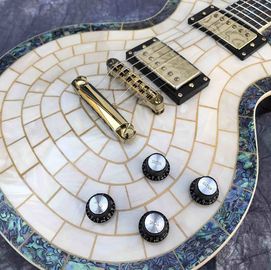 Custom Abalone Veneer top Electric Guitar Flower Inlays Gold Hardware supplier