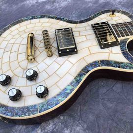 Custom Abalone Veneer top Electric Guitar Flower Inlays Gold Hardware supplier