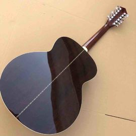 Top quality solid top custom guild jumbo 12 strings gloss finishing acoustic electric guitar 12 string guitar supplier