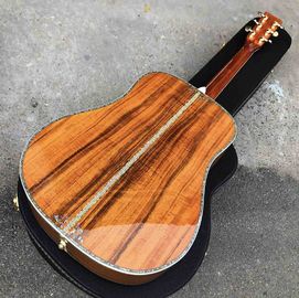 All KOA wood classic acoustic guitar,Flower Ebony Fingerboard,Real Abalone inlays and binding supplier