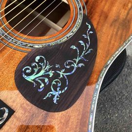 All KOA wood classic acoustic guitar,Flower Ebony Fingerboard,Real Abalone inlays and binding supplier