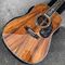 All KOA wood classic acoustic guitar,Flower Ebony Fingerboard,Real Abalone inlays and binding supplier