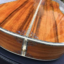 All KOA wood classic acoustic guitar,Flower Ebony Fingerboard,Real Abalone inlays and binding supplier