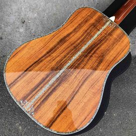 All KOA wood classic acoustic guitar,Flower Ebony Fingerboard,Real Abalone inlays and binding supplier