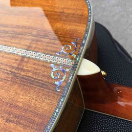 All KOA wood classic acoustic guitar,Flower Ebony Fingerboard,Real Abalone inlays and binding supplier