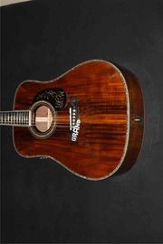 AAAA all solid koa wood guitar dreadnought body solid koa acoustic electric guitar abalone binding ebony fingerboard EMS supplier